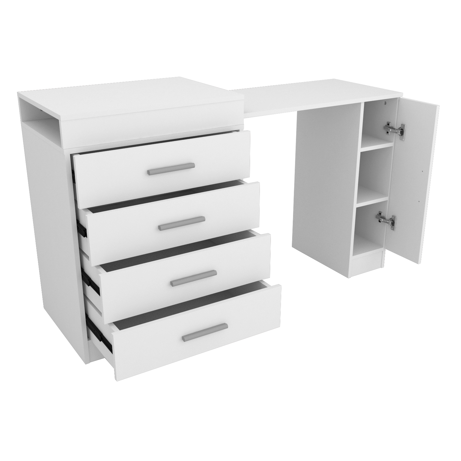 Escritorio Mesa Extensible con Cajonera - 5006 - Blanco