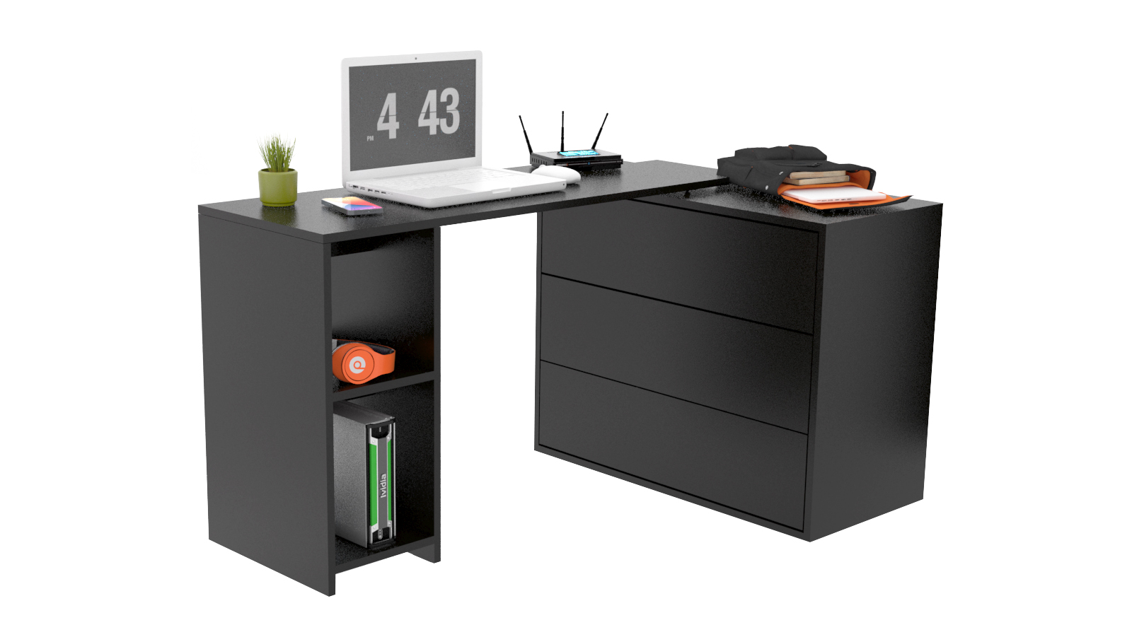 Mesa Escritorio o Rack TV Giratorio - 5012 - Sauco