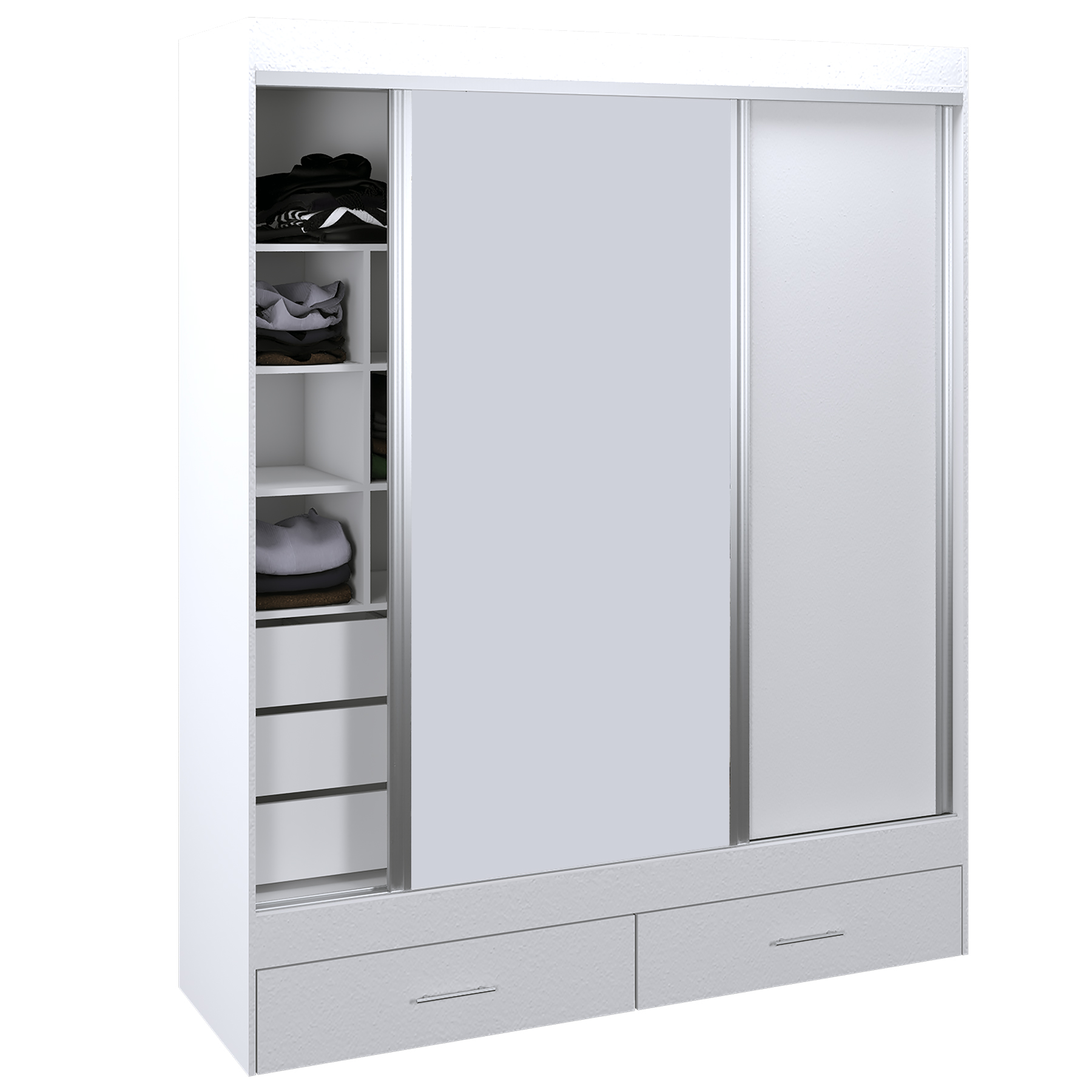 Vestidor 2 Puertas 180 x 220 cm 2 Puertas De Melamina  - 502 - Blanco