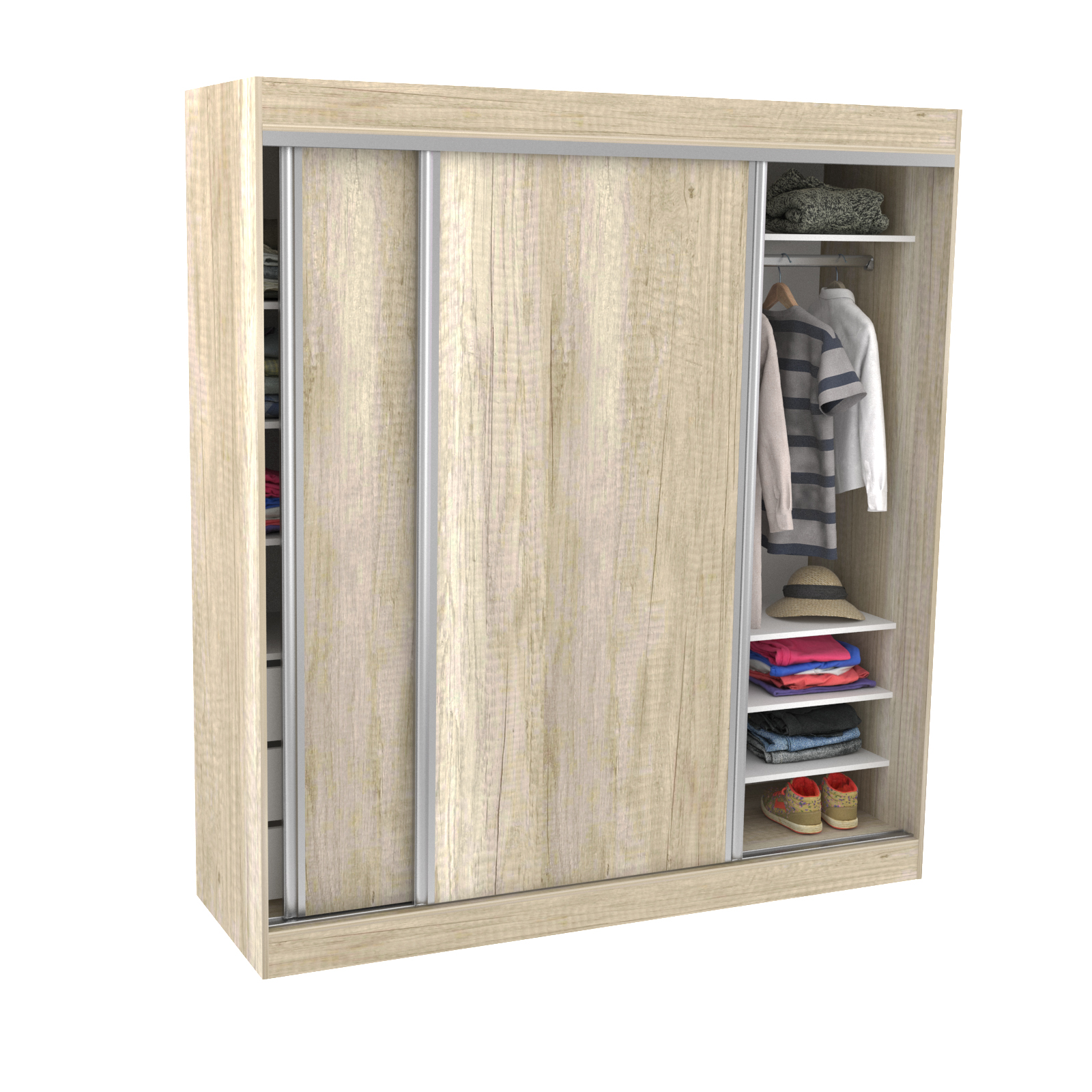 Placard Vestidor 2 Puertas Corredizas 180X200 - 504 - Helsinki