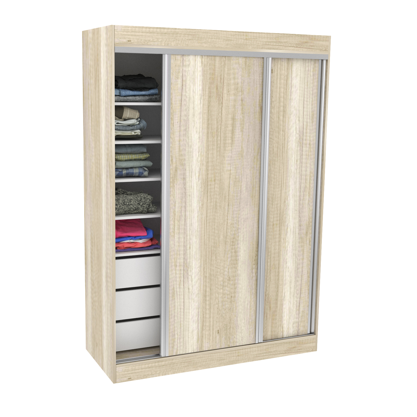 Placard Vestidor 2 Puertas Corredizas 140X200 - 520 - Helsinki