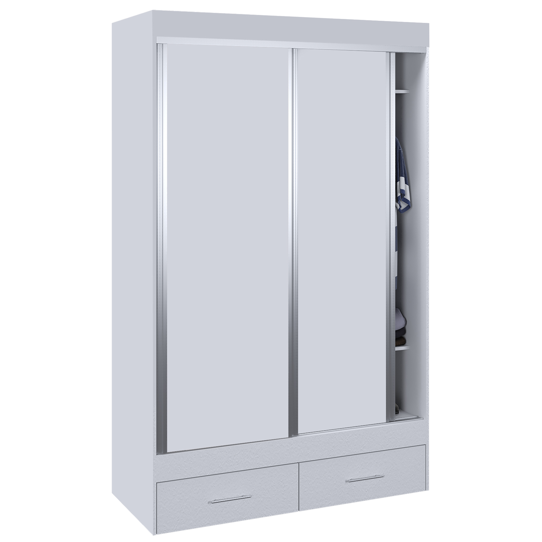 Vestidor 2 Puertas 140 x 220 cm con  2 Puertas De Melamina -522 - Blanco