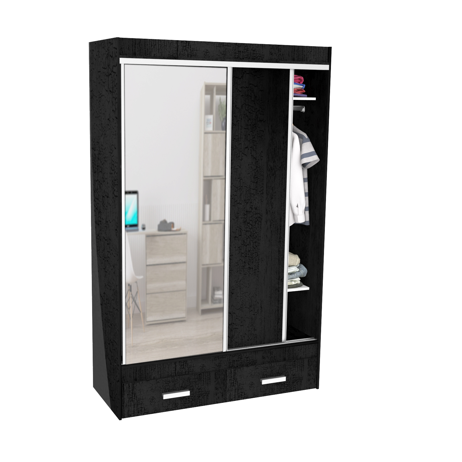 Vestidor 2 Puertas 140 x 220 cm con 1 Puerta espejo - 523 - Sauco
