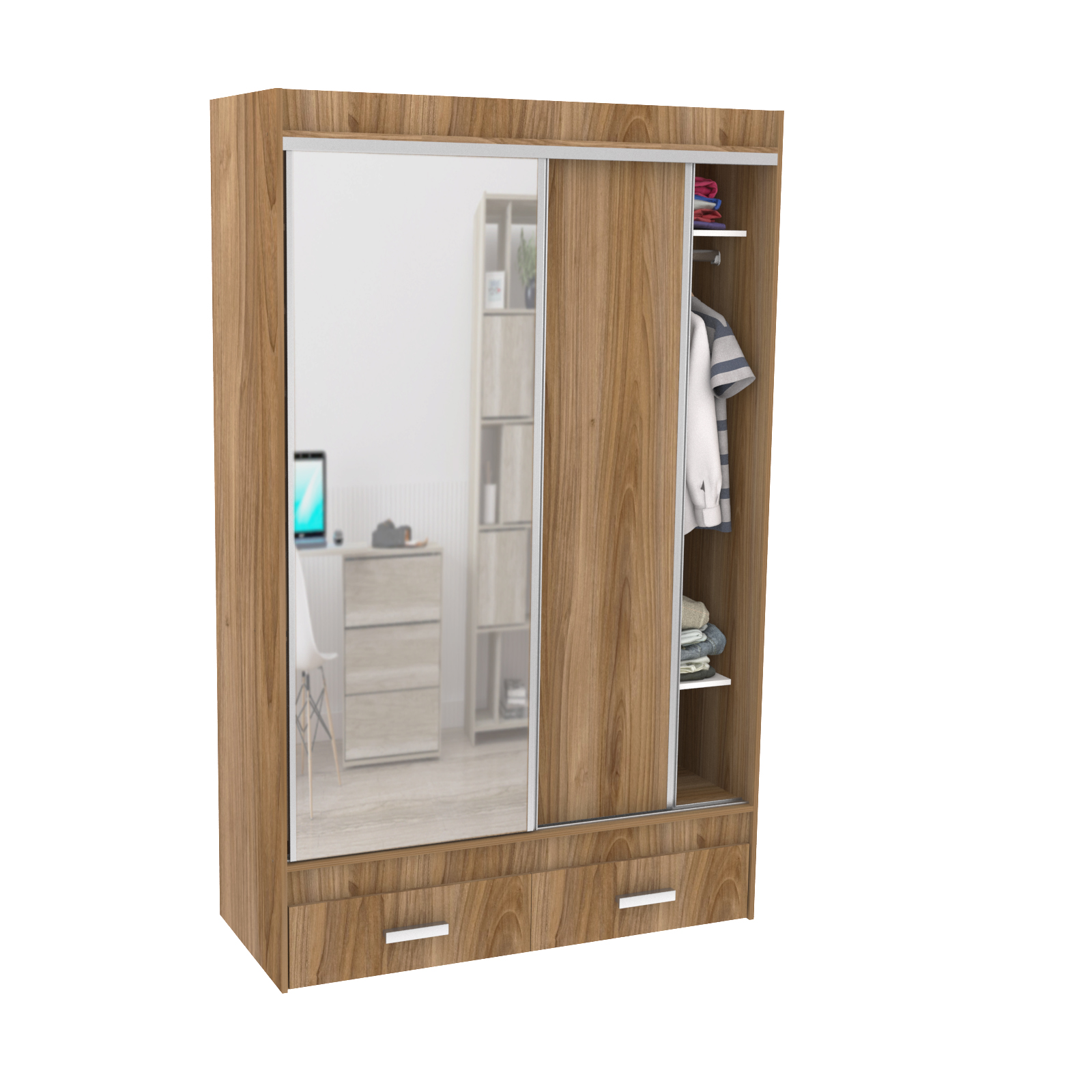 Vestidor 2 Puertas 140 x 220 cm con 1 Puerta espejo - 523 - Scotch