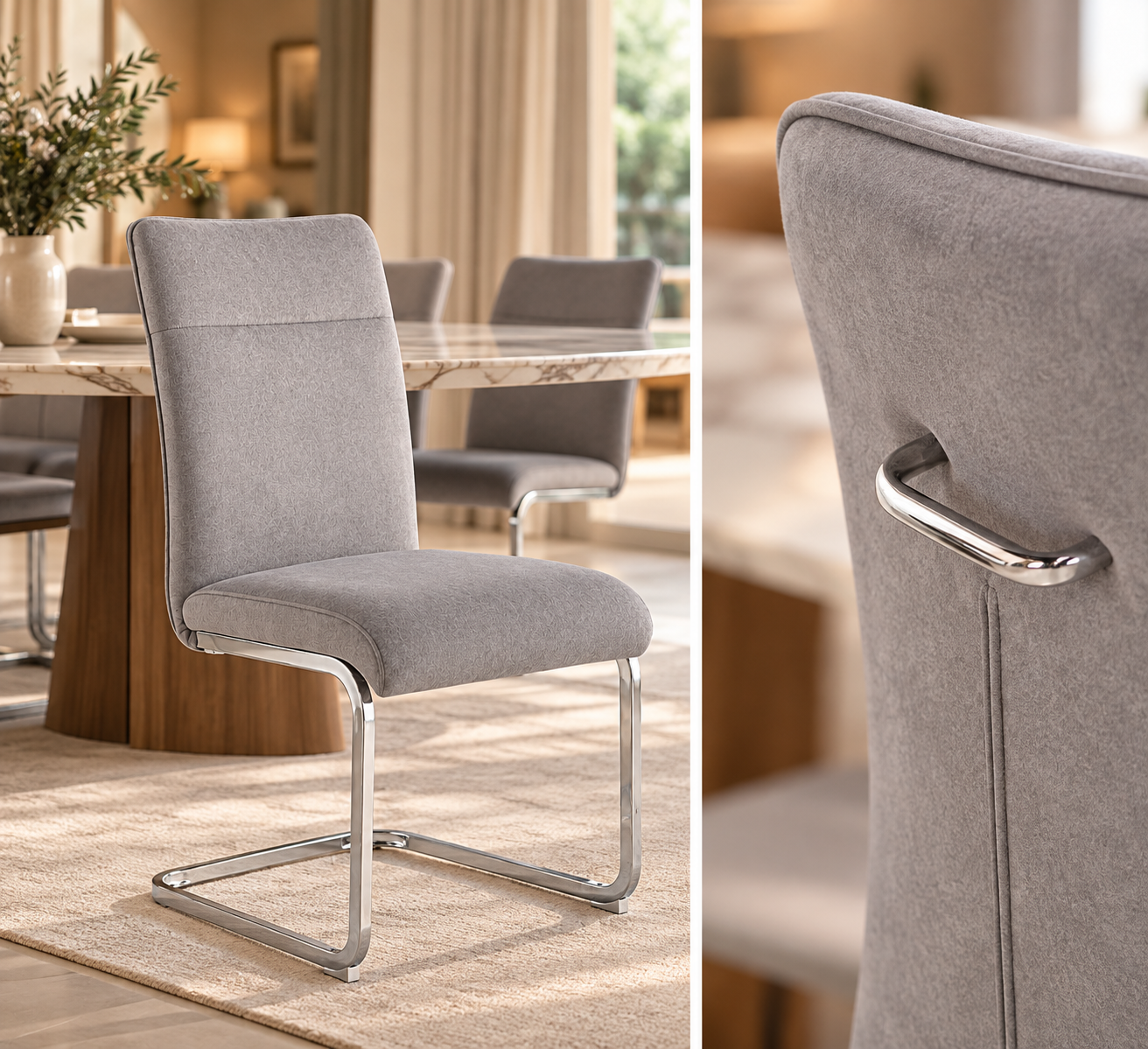 SILLA TOSCANA PATA CROMADA CON ASA