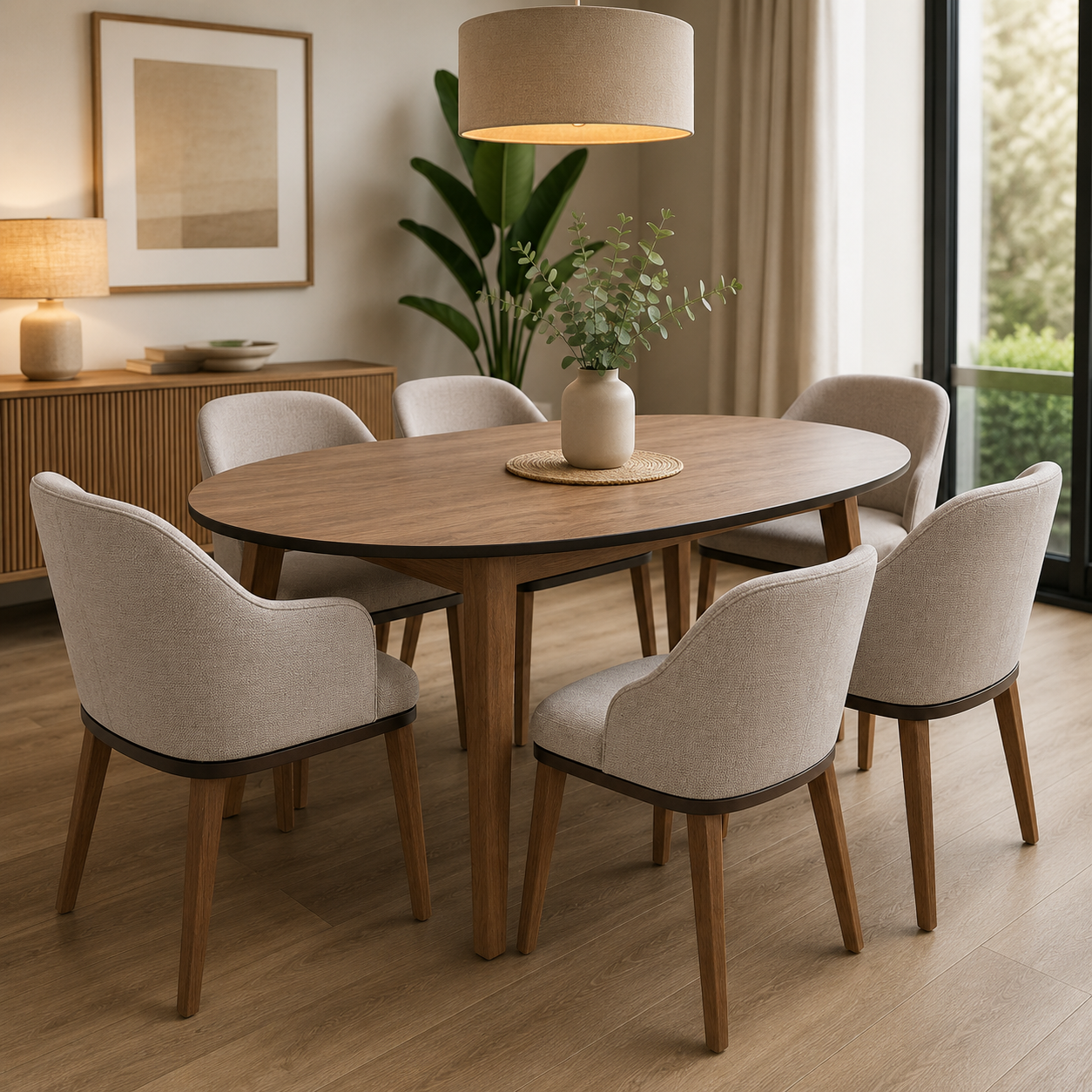 MESA OVAL FIJA PARAISO 1,80