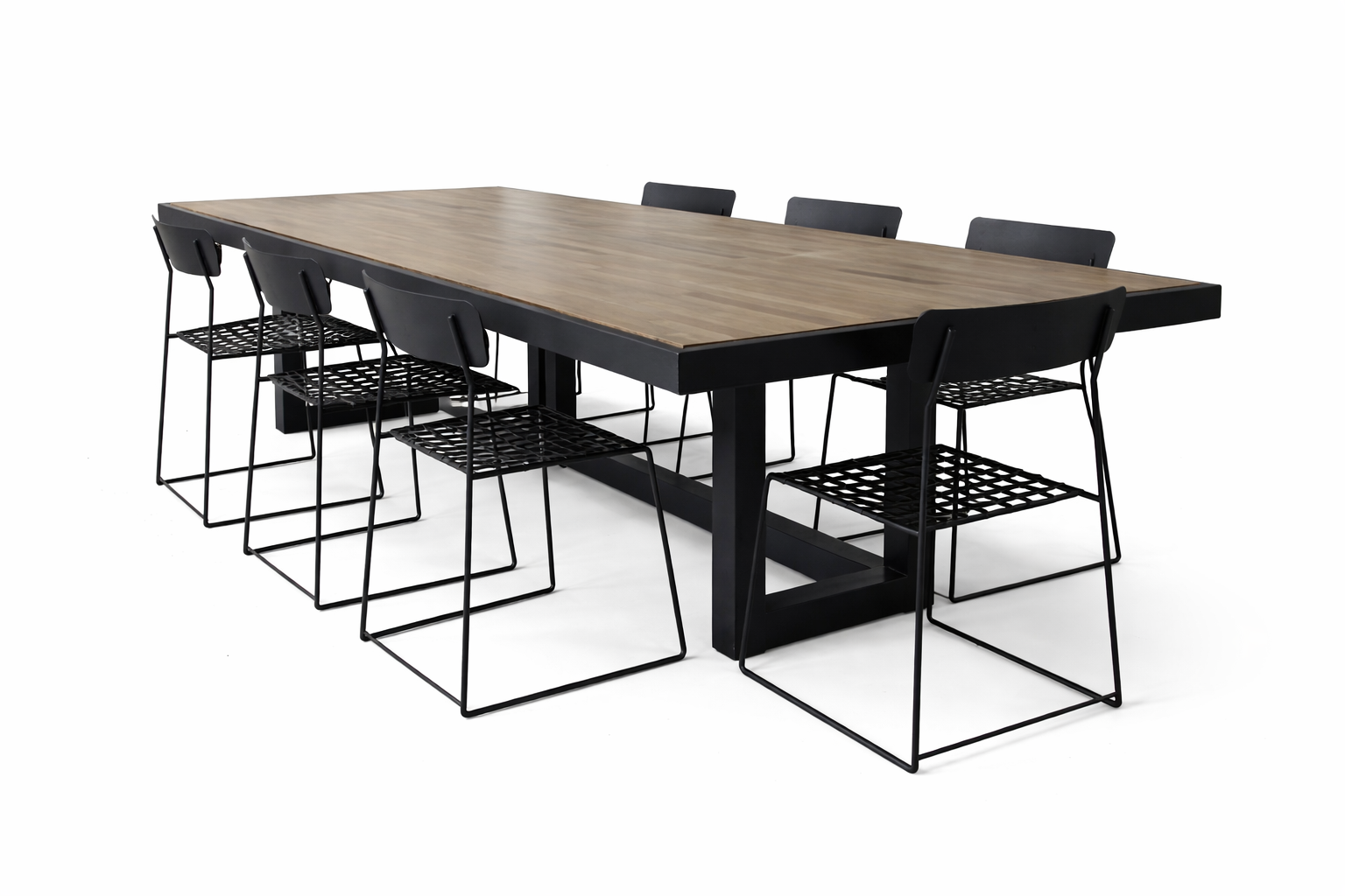 MESA HIERRO 3,00 X 1,20 PATA CRUZADA - TAPA LAUREL