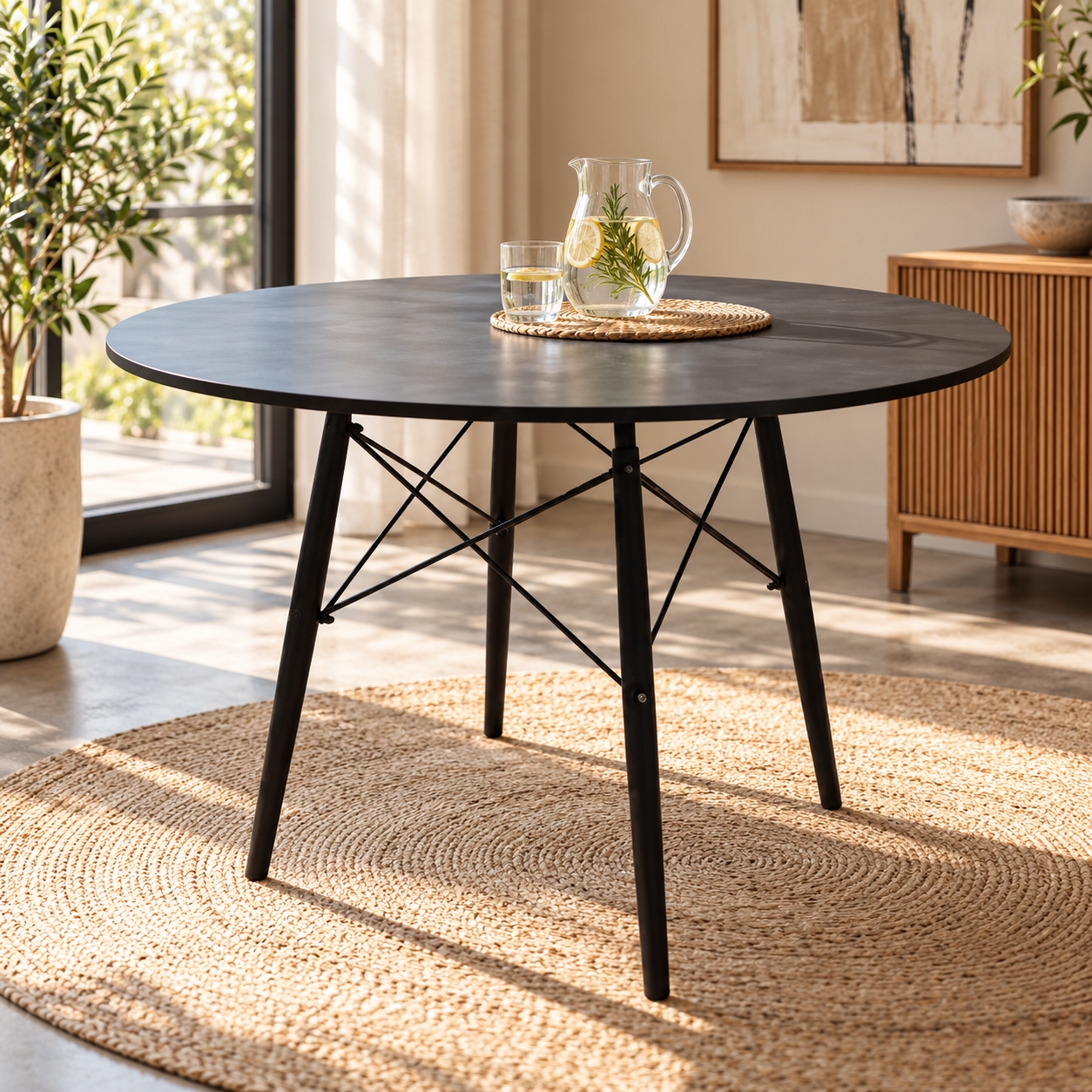 MESA REDONDA 1.00 EAMES NEGRA