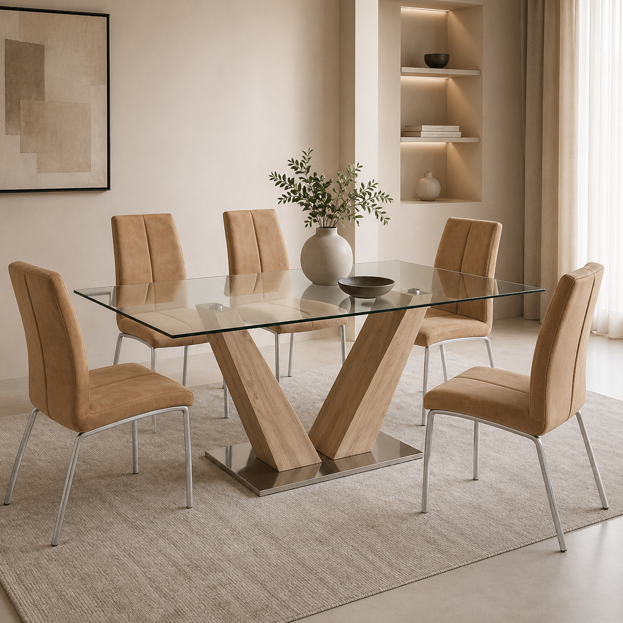MESA VIDRIO 2,30  PATA V