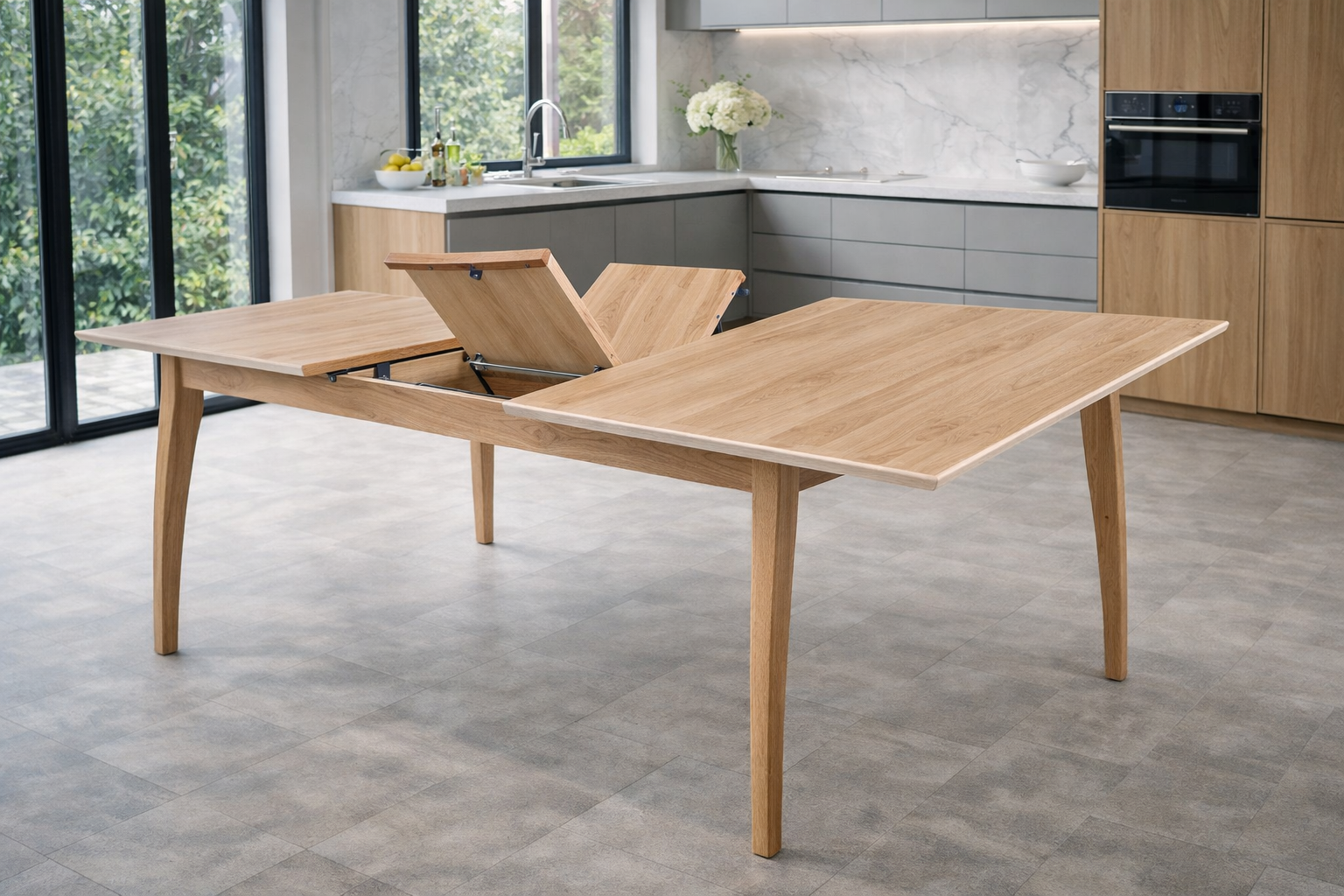 MESA EXTENSIBLE 1,20 A 1,60  PAMPEANA TAPA HELSINKY