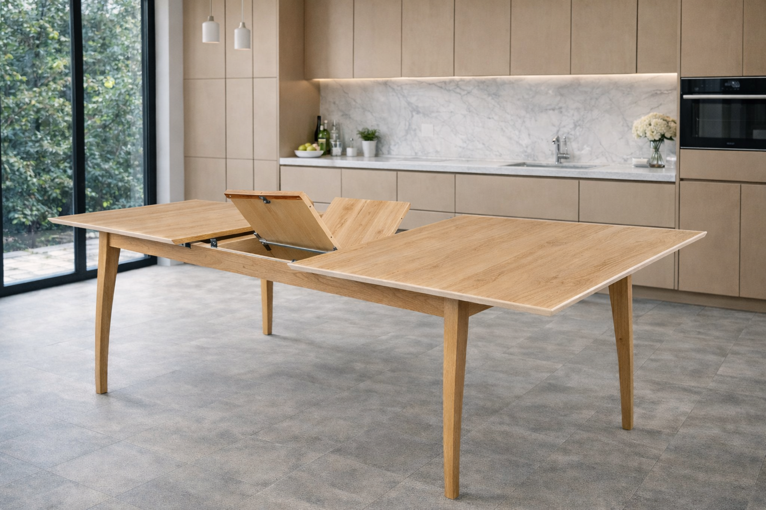 MESA EXTENSIBLE 1,80 A 2,20 PAMPEANA TAPA HELSINKY
