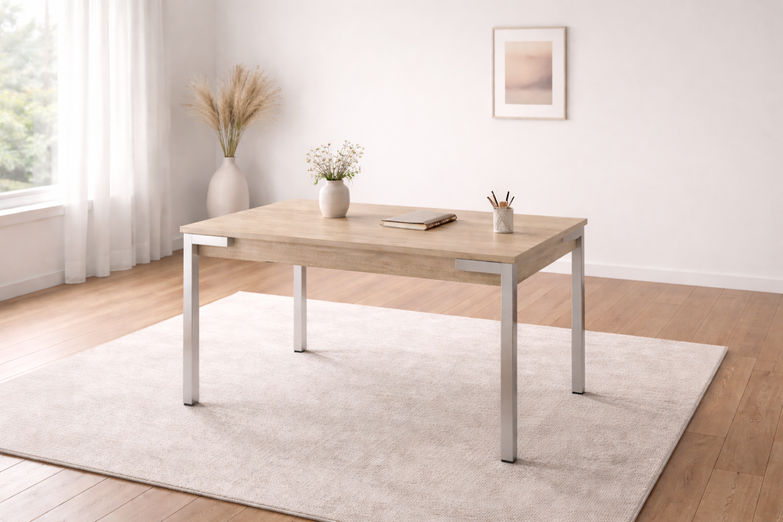 MESA MELAMINA 1,40 CAPRI CROMADA
