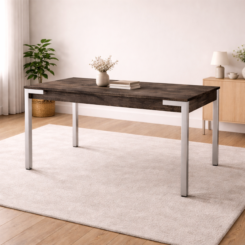MESA MELAMINA 1,80 CAPRI CROMADA